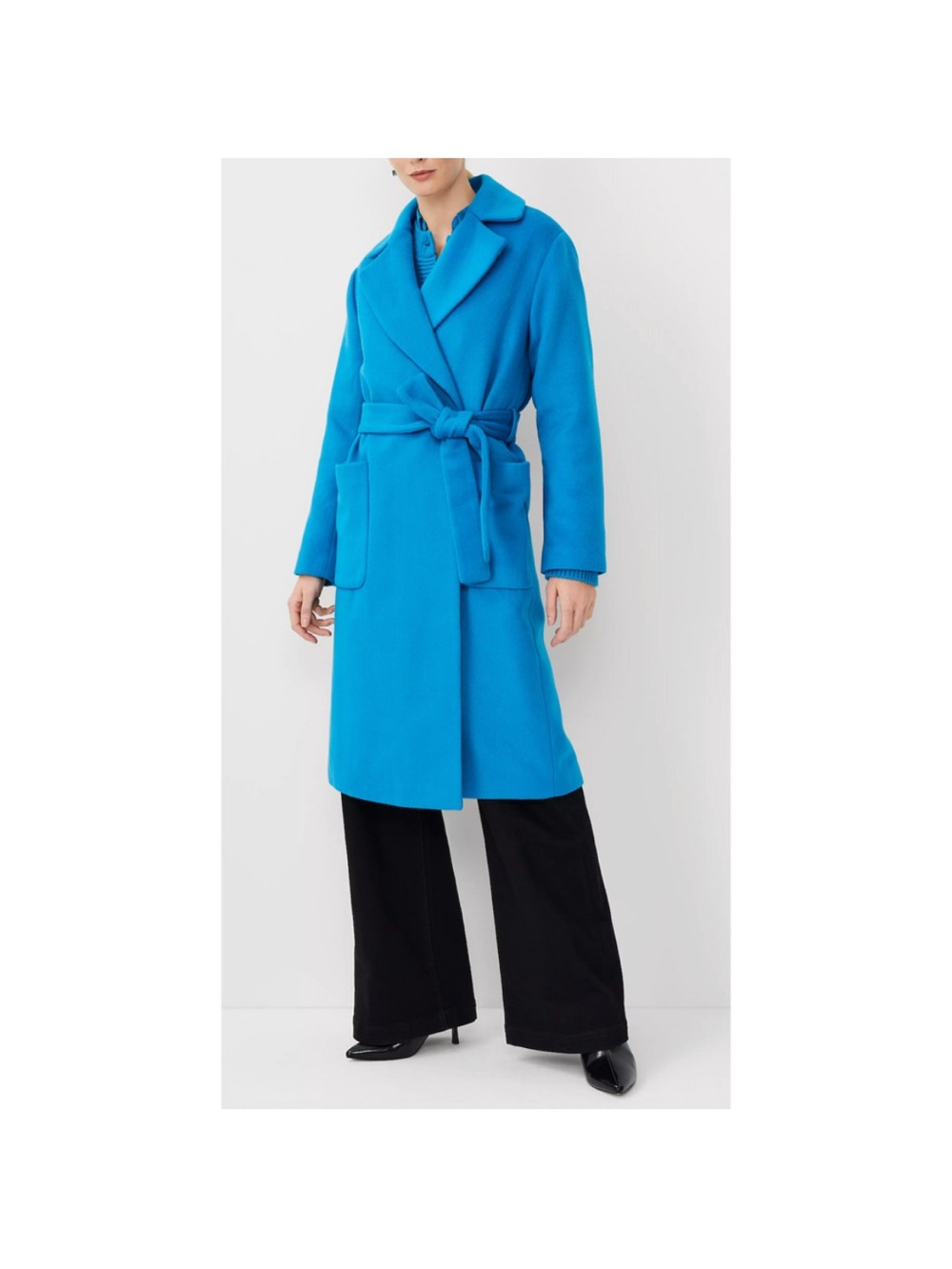 Ann Taylor Azurite Blue Wrap Belted Women’s Coat SP small